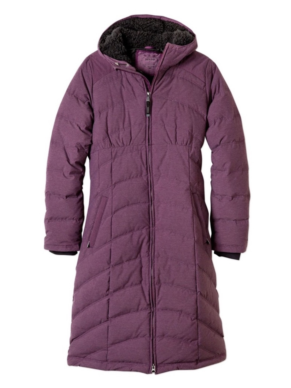 Prana Irina Down Jacket Eggplant Purple Size M Longline Winter Parka